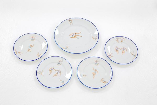 Gio Ponti - Cinque piatti della serie &quot;Gli
