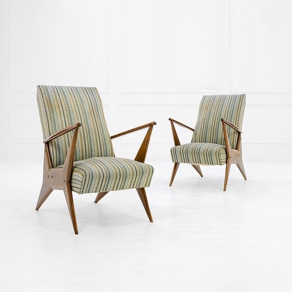 Due poltrone
Legno di noce, o  - Auction Design - Incanto Casa d'Aste e Galleria