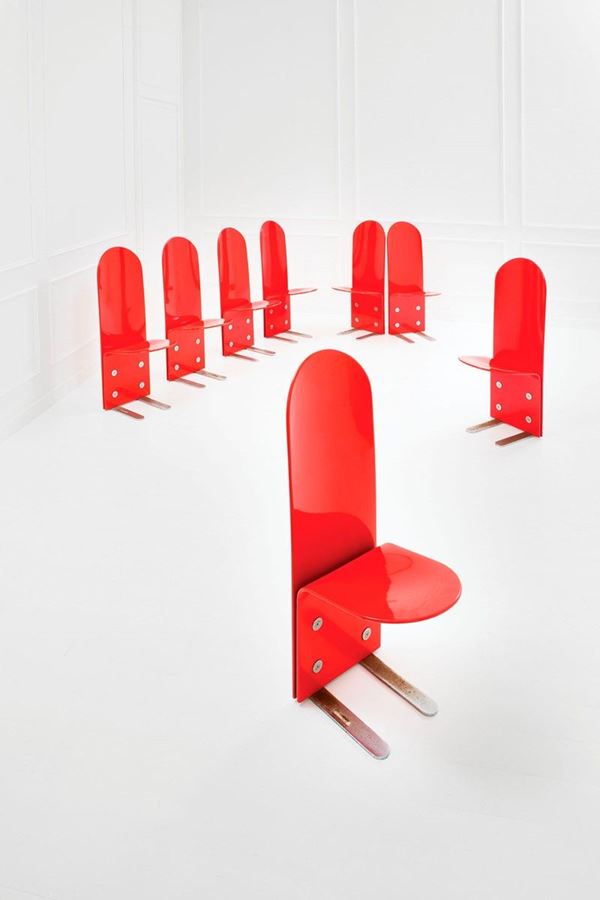 Luigi Saccardo : Otto sedie mod. Pellicano
Met  - Auction Design - Incanto Casa d'Aste e Galleria