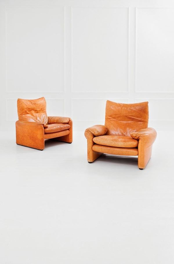 Vico Magistretti : Due poltrone mod. Maralunga
S  - Asta Design - Incanto Casa d'Aste e Galleria
