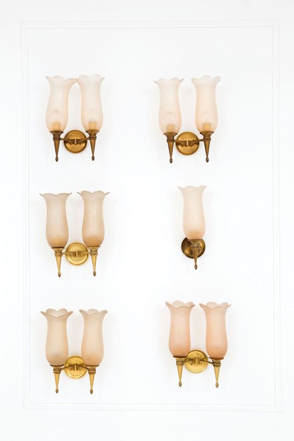 Pier Luigi Colli : Serie di sei lampade da parete  - Auction Design - Incanto Casa d'Aste e Galleria