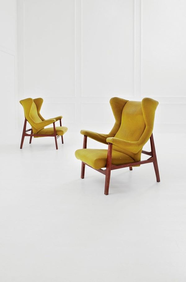 Franco Albini : Due rare poltrone mod. Fiorenz  - Auction Design - Incanto Casa d'Aste e Galleria