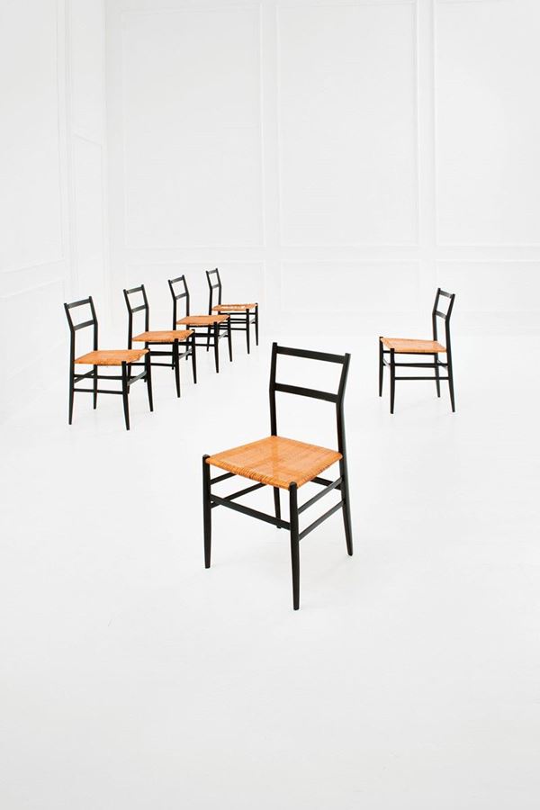 Gio Ponti : Sei sedie mod. Superleggera
L  - Auction Design - Incanto Casa d'Aste e Galleria