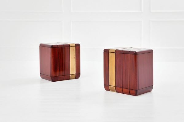 Luciano Frigerio : Due comodini 
Ottone spazzola  - Auction Design - Incanto Casa d'Aste e Galleria