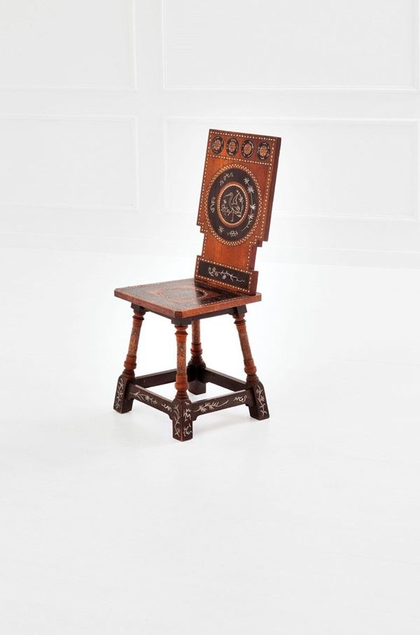 Carlo Bugatti : Sedia
Legno di noce, rame sba  - Auction Design - Incanto Casa d'Aste e Galleria