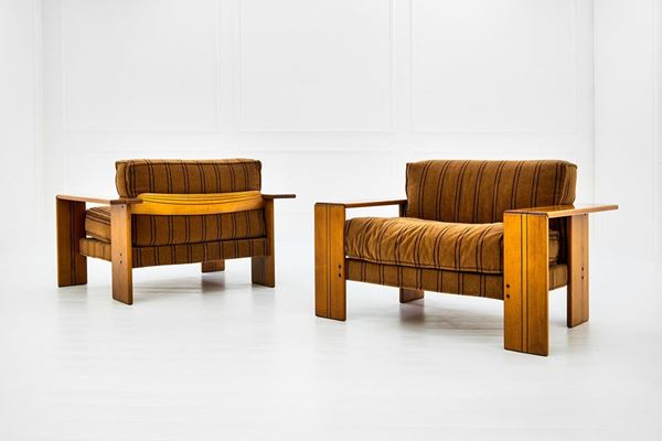 Afra e Tobia Scarpa : Due poltrone della serie Arton  - Auction Design - Incanto Casa d'Aste e Galleria