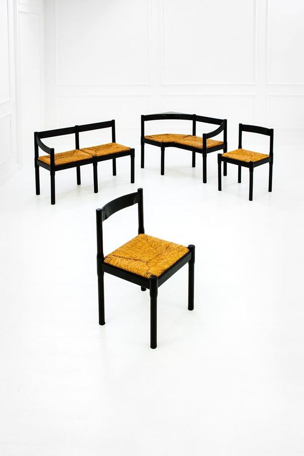 Vico Magistretti : Quattro sedute mod. Carimate
  - Auction Design - Incanto Casa d'Aste e Galleria