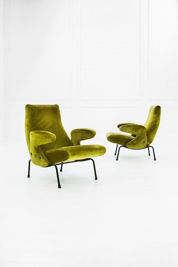 Erberto Carboni : Due poltrone mod. Delfino
Str  - Auction Design - Incanto Casa d'Aste e Galleria