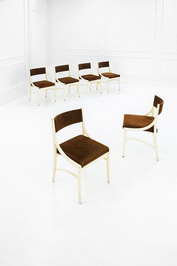 Ico Parisi : Sei sedie mod. 110 (versione c  - Asta Design - Incanto Casa d'Aste e Galleria