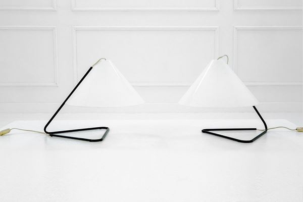 Paolo Tilche : Coppia di lampade da tavolo
T  - Asta Design - Incanto Casa d'Aste e Galleria