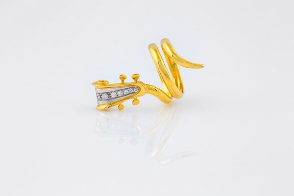 Arman (Pierre Fernandez Armand) - Anello
Oro 750 kt, brillanti 