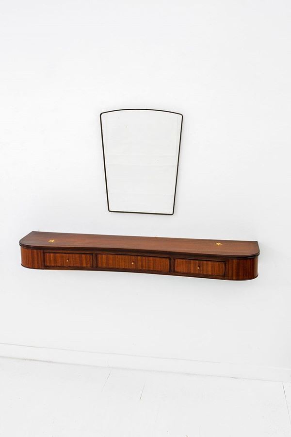 Osvaldo Borsani : Console pensile con specchio
  - Auction Design - Incanto Casa d'Aste e Galleria