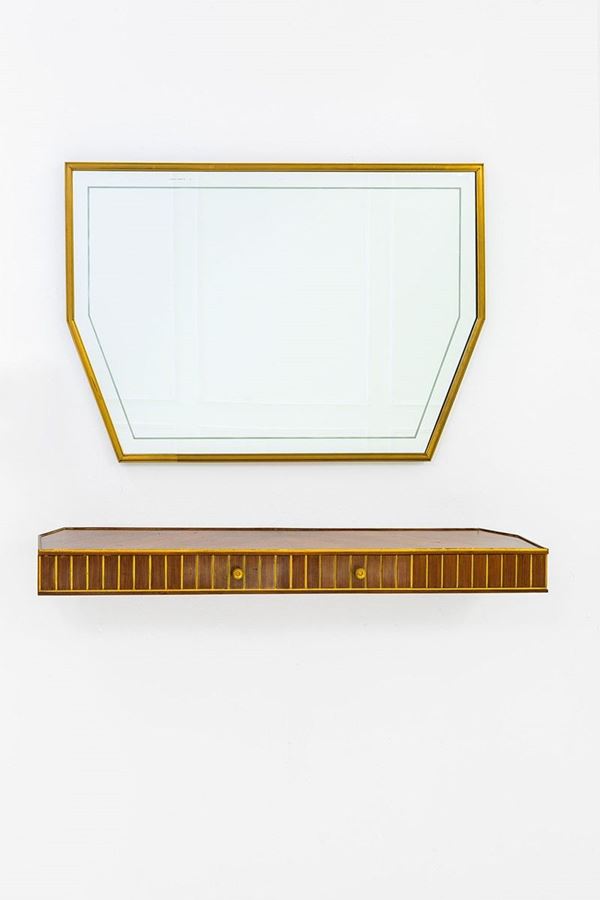 Console pensile con specchiera  - Asta Design - Incanto Casa d'Aste e Galleria