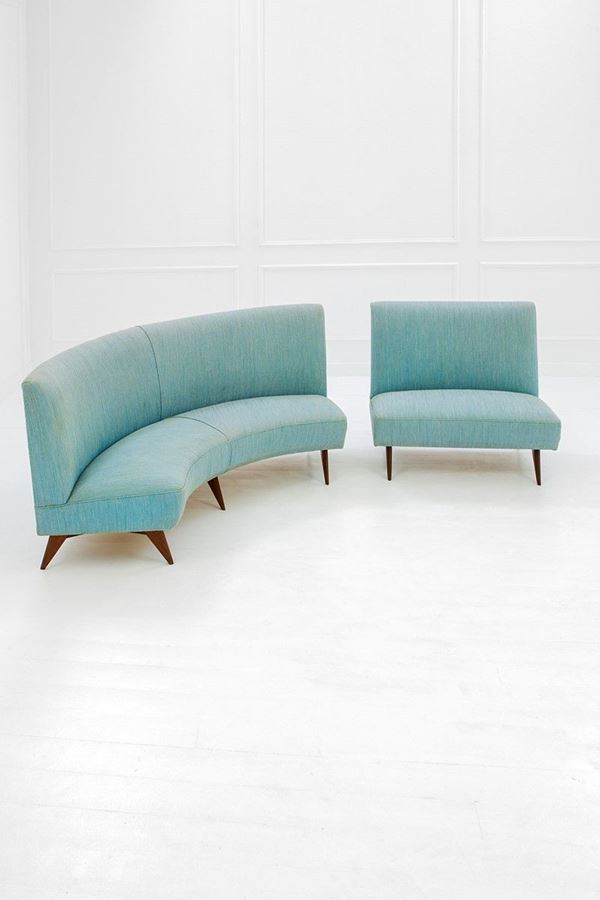 Divano curvo composto da due e  - Auction Design - Incanto Casa d'Aste e Galleria