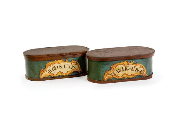 Coppia di scatole da farmacia   - Auction Antiquariato - Incanto Casa d'Aste e Galleria