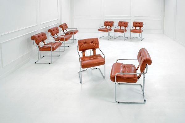 Guido Faleschini : Otto poltroncine della serie T  - Auction Design - Incanto Casa d'Aste e Galleria