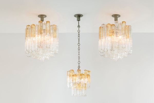 Venini : Tre lampadari di diversa misur  - Asta Design - Incanto Casa d'Aste e Galleria