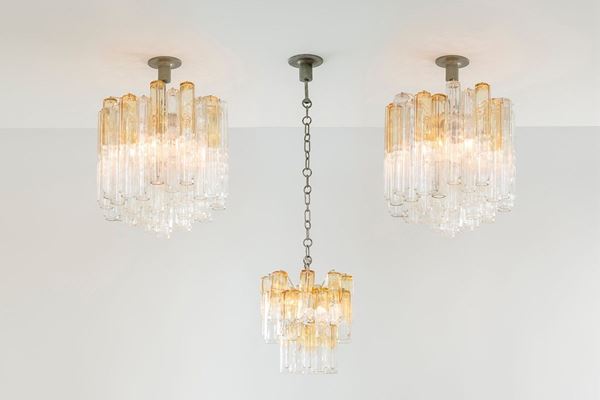 Venini : Tre lampadari di diversa misur  - Auction Design - Incanto Casa d'Aste e Galleria