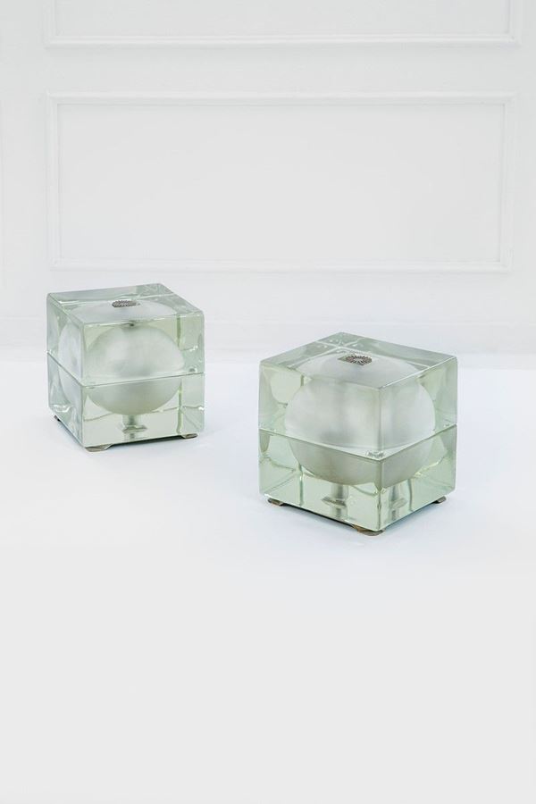 Alessandro Mendini : Due lampade da tavolo mod. Cub  - Asta Design - Incanto Casa d'Aste e Galleria