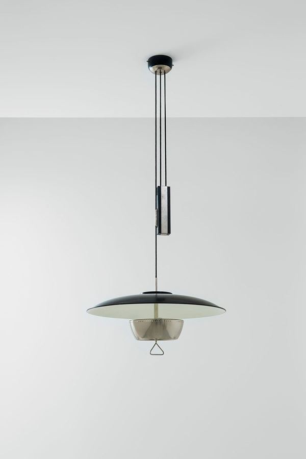 Gaetano Scolari : Lampadario ad altezza variabil  - Auction Design - Incanto Casa d'Aste e Galleria