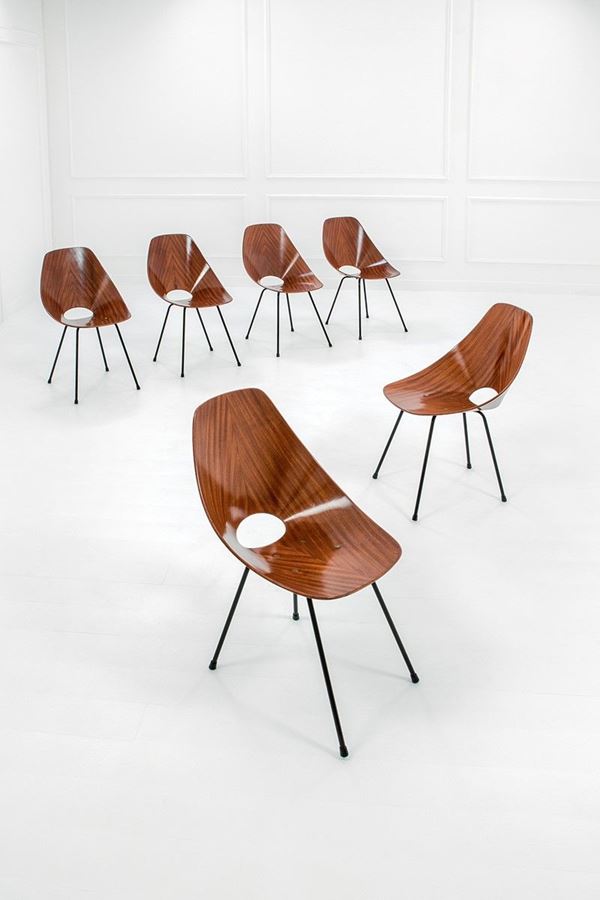 Vittorio Nobili : Sei sedie mod. Medea
Tondino   - Asta Design - Incanto Casa d'Aste e Galleria