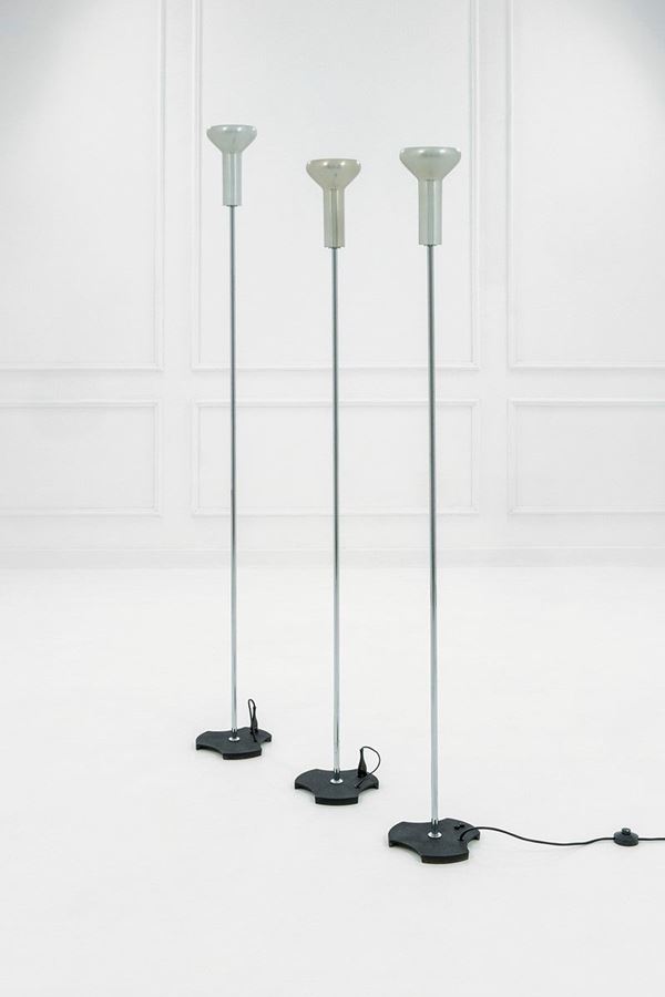 Gino Sarfatti : Tre lampade da terra mod. 1073  - Asta Design - Incanto Casa d'Aste e Galleria