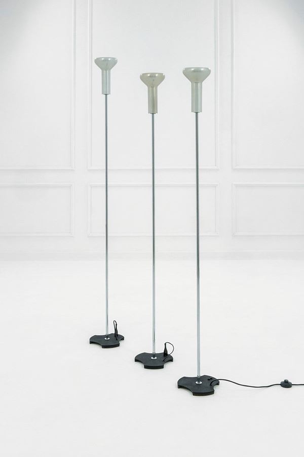 Gino Sarfatti : Tre lampade da terra mod. 1073  - Auction Design - Incanto Casa d'Aste e Galleria
