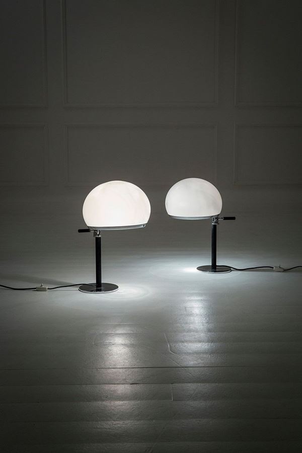 Gregotti, Meneghetti, Stoppino : Due lampade da tavolo mod. Bin  - Asta Design - Incanto Casa d'Aste e Galleria