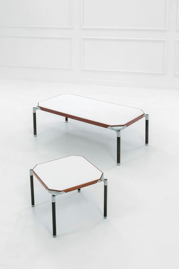 Ico Parisi : Tavolino quadrato e tavolino r  - Asta Design - Incanto Casa d'Aste e Galleria