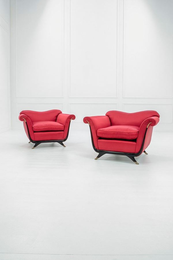 Guglielmo Ulrich (attr.) - Due poltrone
Legno laccato, o