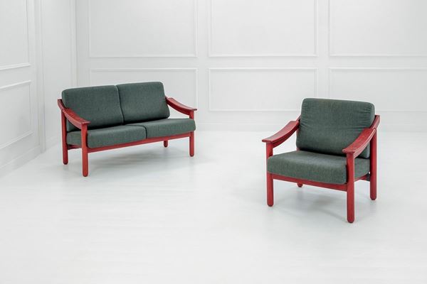 Vico Magistretti : Divanetto e poltrona mod. Lode  - Auction Design - Incanto Casa d'Aste e Galleria