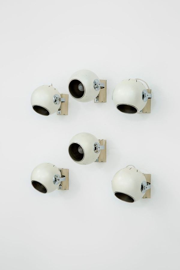 Stilnovo : Sei lampade da parete mod. 218  - Auction Design - Incanto Casa d'Aste e Galleria