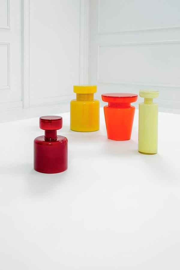 Vistosi : Quattro vasi di differente for  - Asta Design - Incanto Casa d'Aste e Galleria