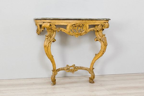 Console di forma mossa in legn