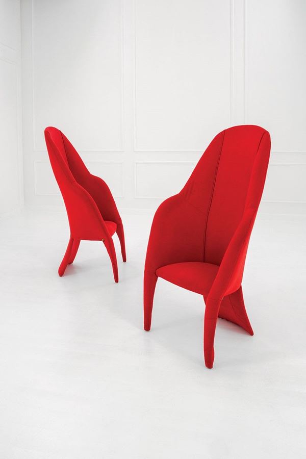 Marzio Cecchi : Due poltrone 
Struttura in le  - Asta Design - Incanto Casa d'Aste e Galleria