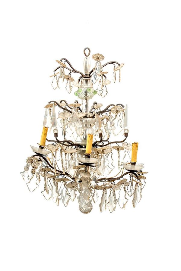 Lampadario a sei luci in bronz