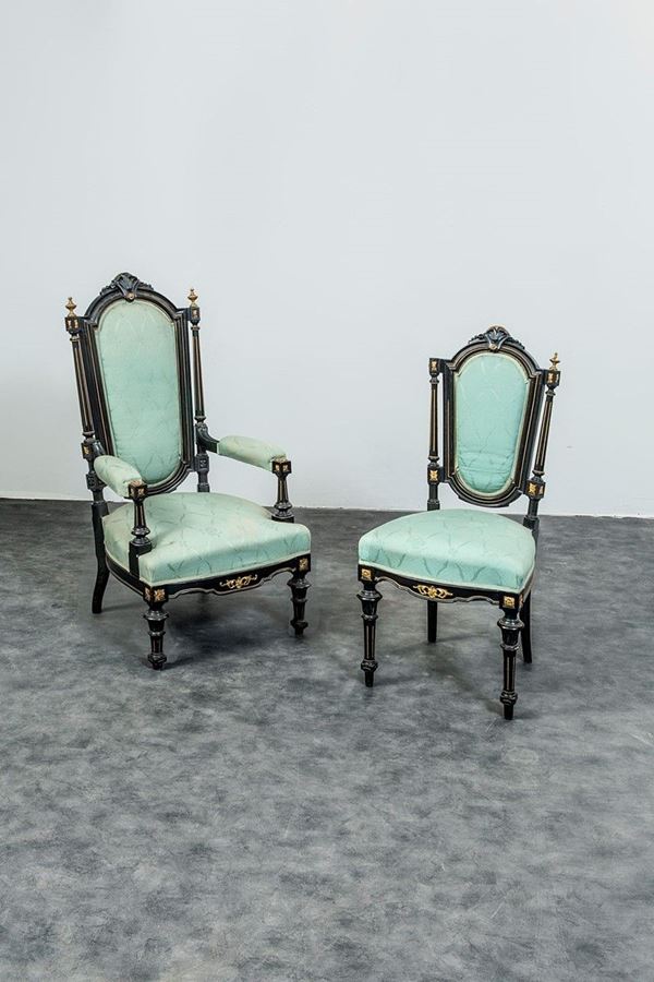 Due sedie e due poltrone in le  - Auction Antiquariato - Incanto Casa d'Aste e Galleria