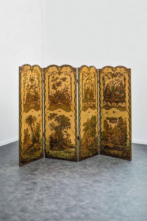 Paravento a quattro ante decor  - Asta Antiquariato - Incanto Casa d'Aste e Galleria