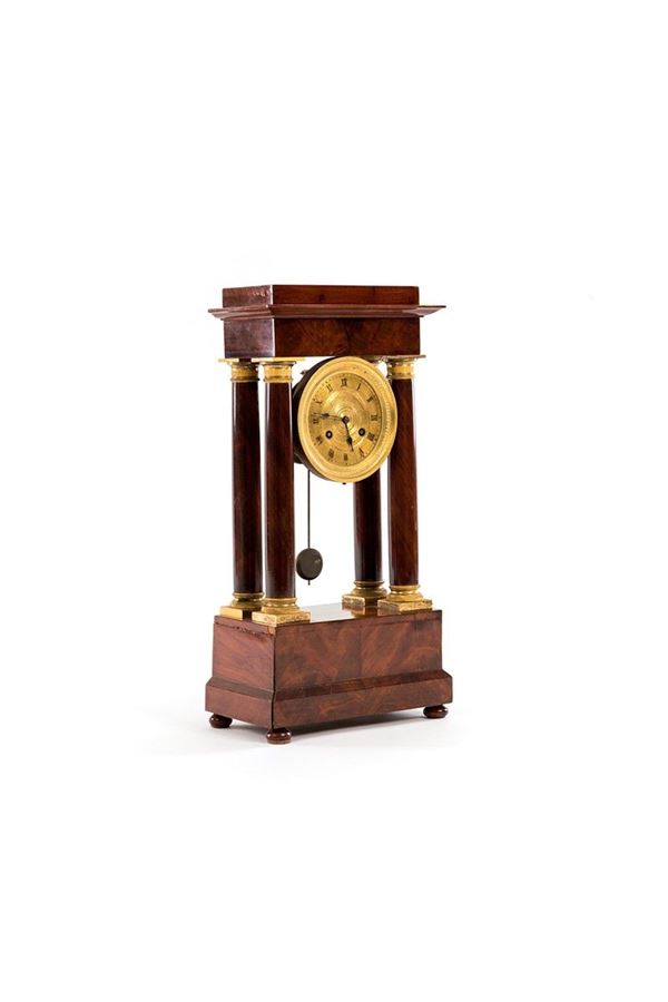 Orologio con cassa in legno e   - Asta Antiquariato - Incanto Casa d'Aste e Galleria