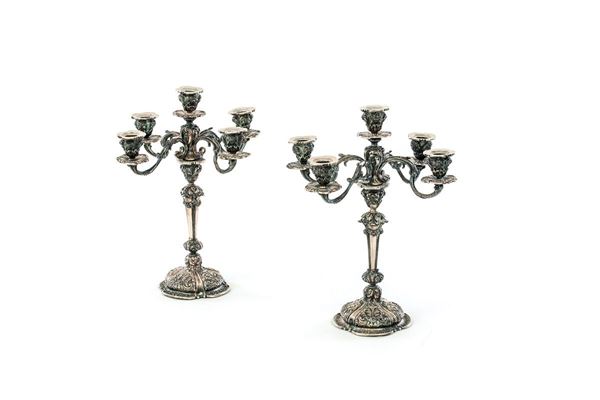 Coppia di candelieri in argent