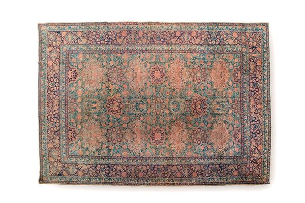 Tappeto Kirman decorato a fior  - Asta Antiquariato - Incanto Casa d'Aste e Galleria