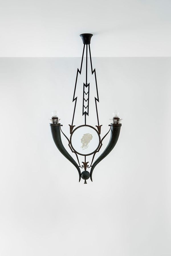 Gio Ponti - Lampadario
Metallo brunito, v