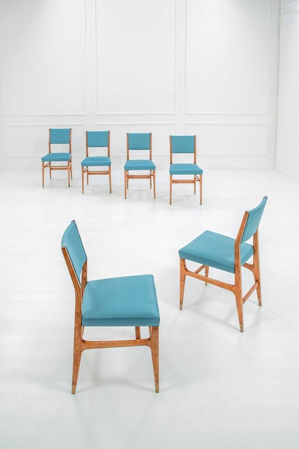 Gio Ponti - Sei sedie 
Legno di frassino,