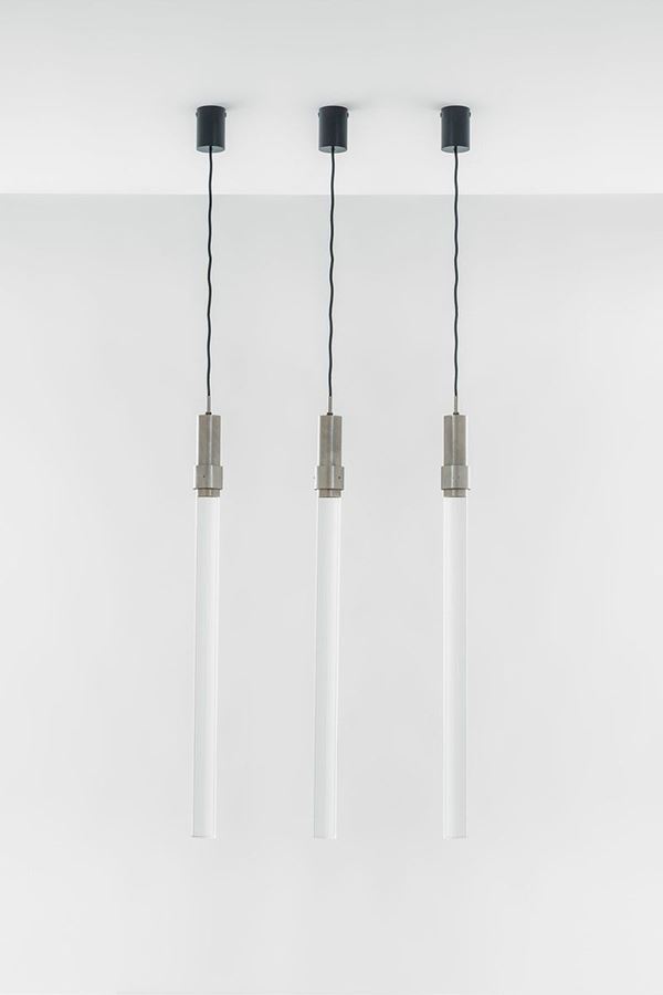 Angelo Mangiarotti : Tre rare lampade a sospensione  - Asta Design - Incanto Casa d'Aste e Galleria