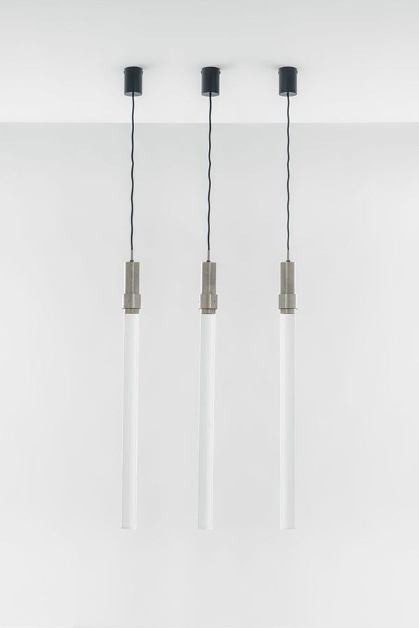 Angelo Mangiarotti : Tre rare lampade a sospensione  - Auction Design - Incanto Casa d'Aste e Galleria