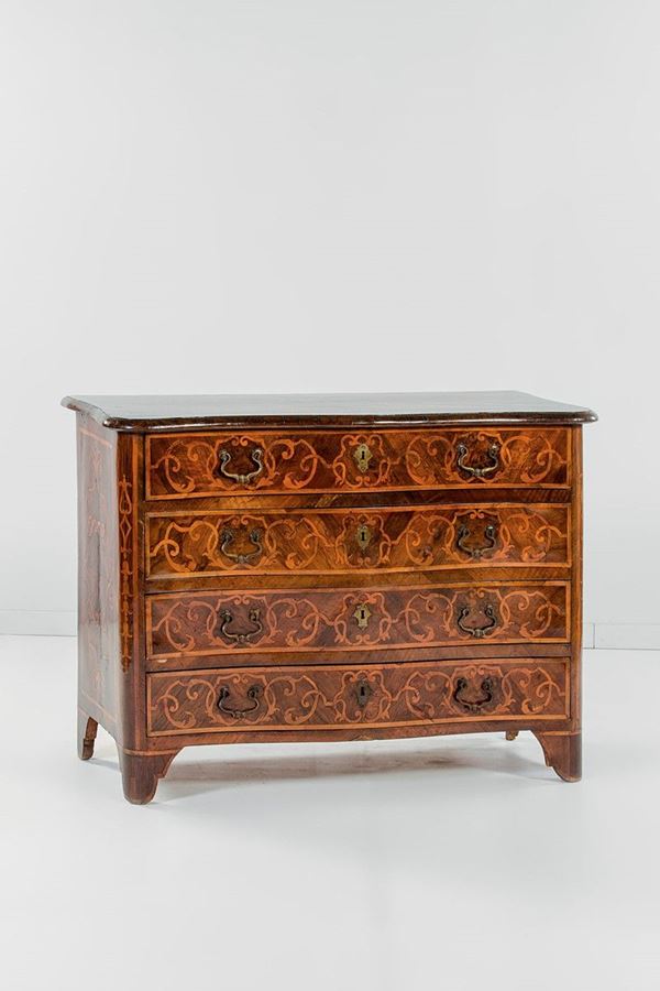 Com&#242; lastronato in noce e radi  - Asta Antiquariato - Incanto Casa d'Aste e Galleria