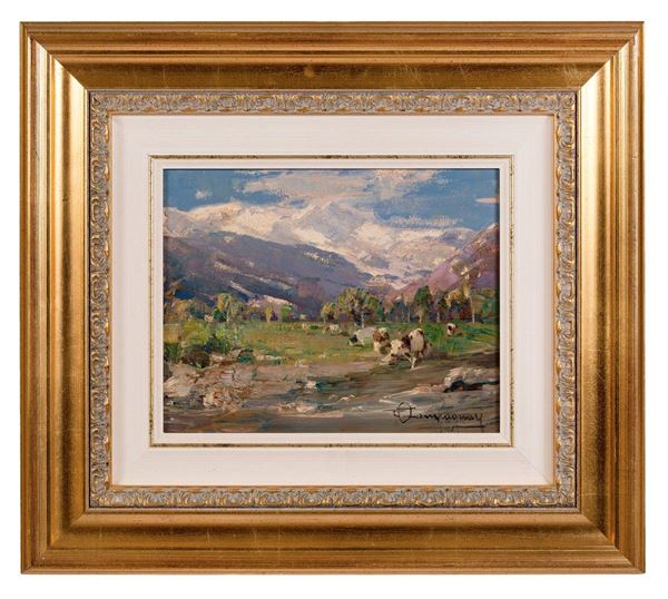 Ottorino Campagnari - Pascolo alpino. Ulzio, Valle d