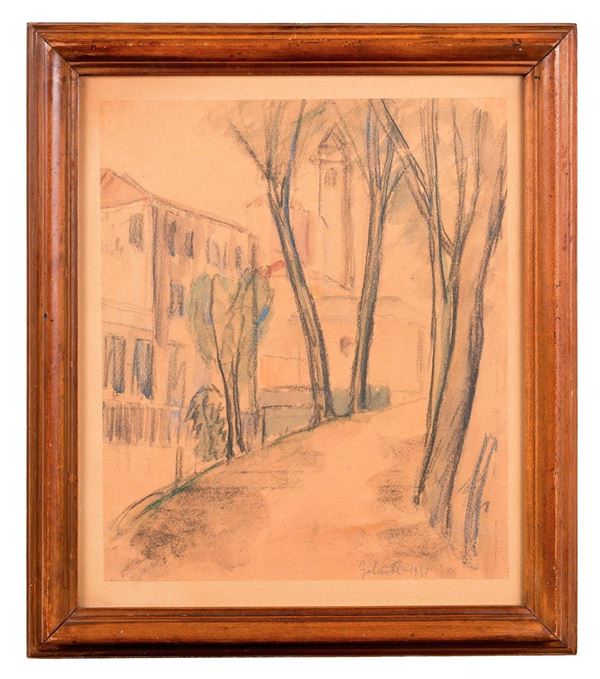 Nicola Galante : Paesaggio
Tecnica mista su ca  - Asta Antiquariato - Incanto Casa d'Aste e Galleria