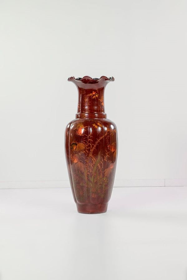 Vaso in papier mach&#232; laccato a  - Auction Antiquariato - Incanto Casa d'Aste e Galleria
