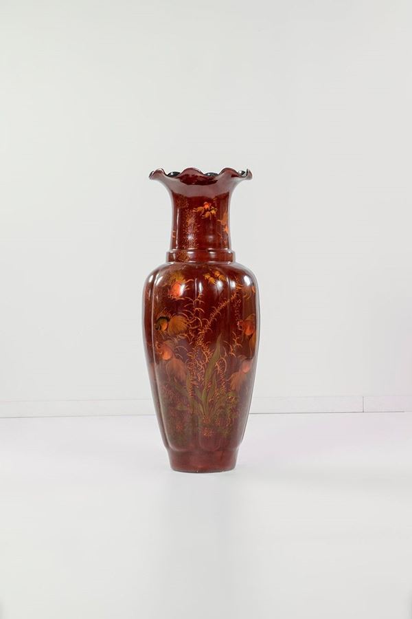 Vaso in papier mach&#232; laccato a